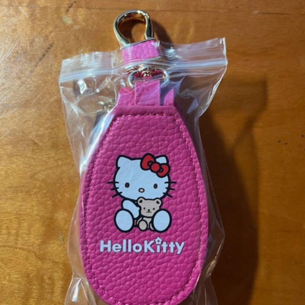Hello Kitty Leather Keychain Rose Red #869